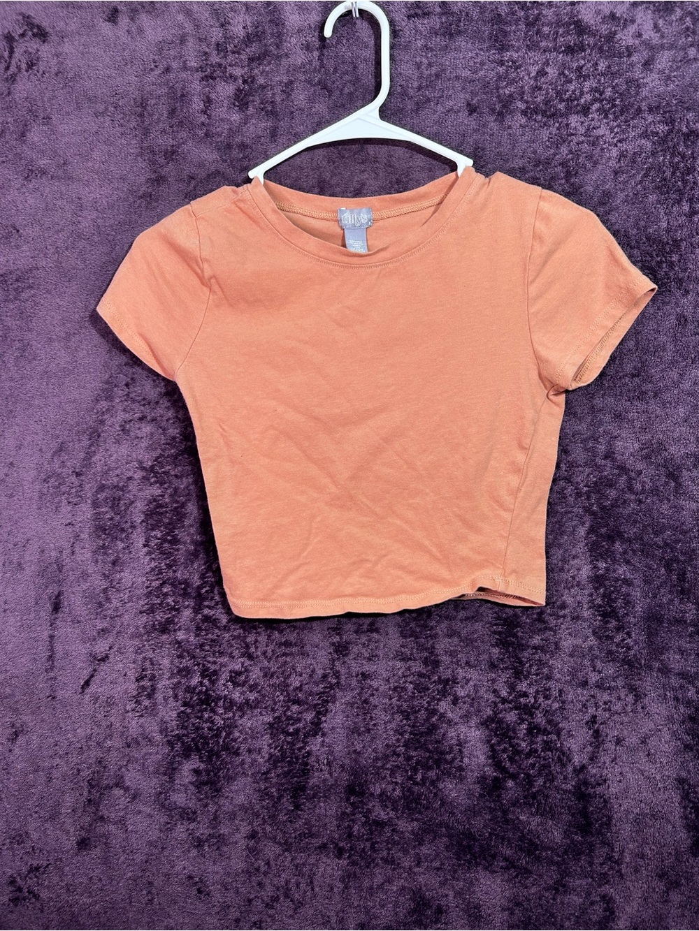 Tilly's Peach Short Sleeve Cropped Tee